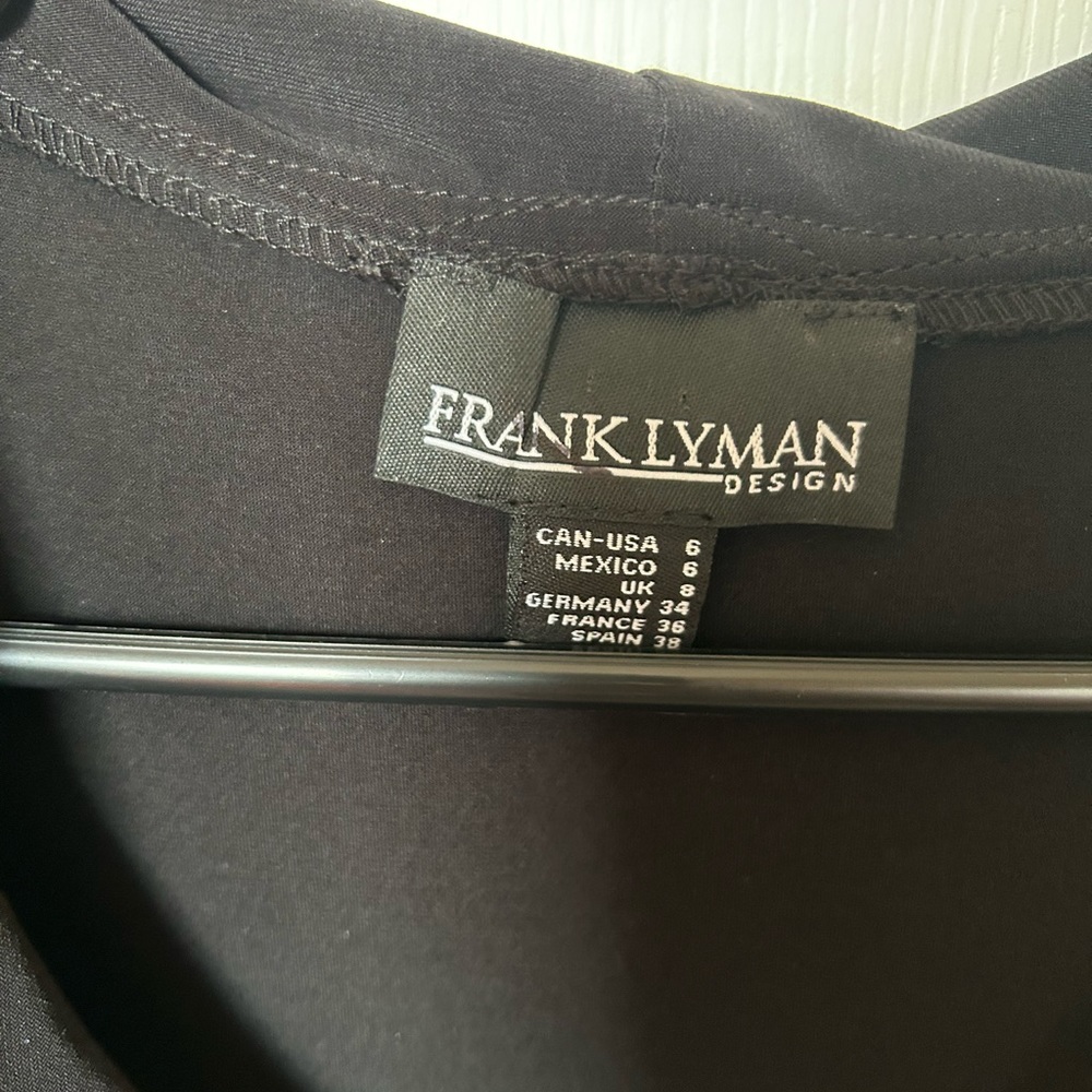 NWT Frank Lyman Sequin Black Top Festive Paisley Silver   New Year Retail $135 - Picture 7 of 8